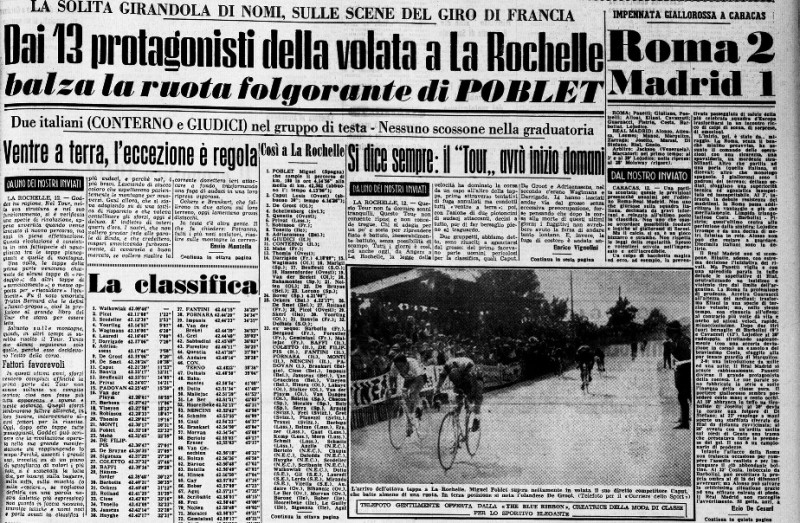 Corriere dello Sport 13-7-1956-Roma-RealMadrid 2-1