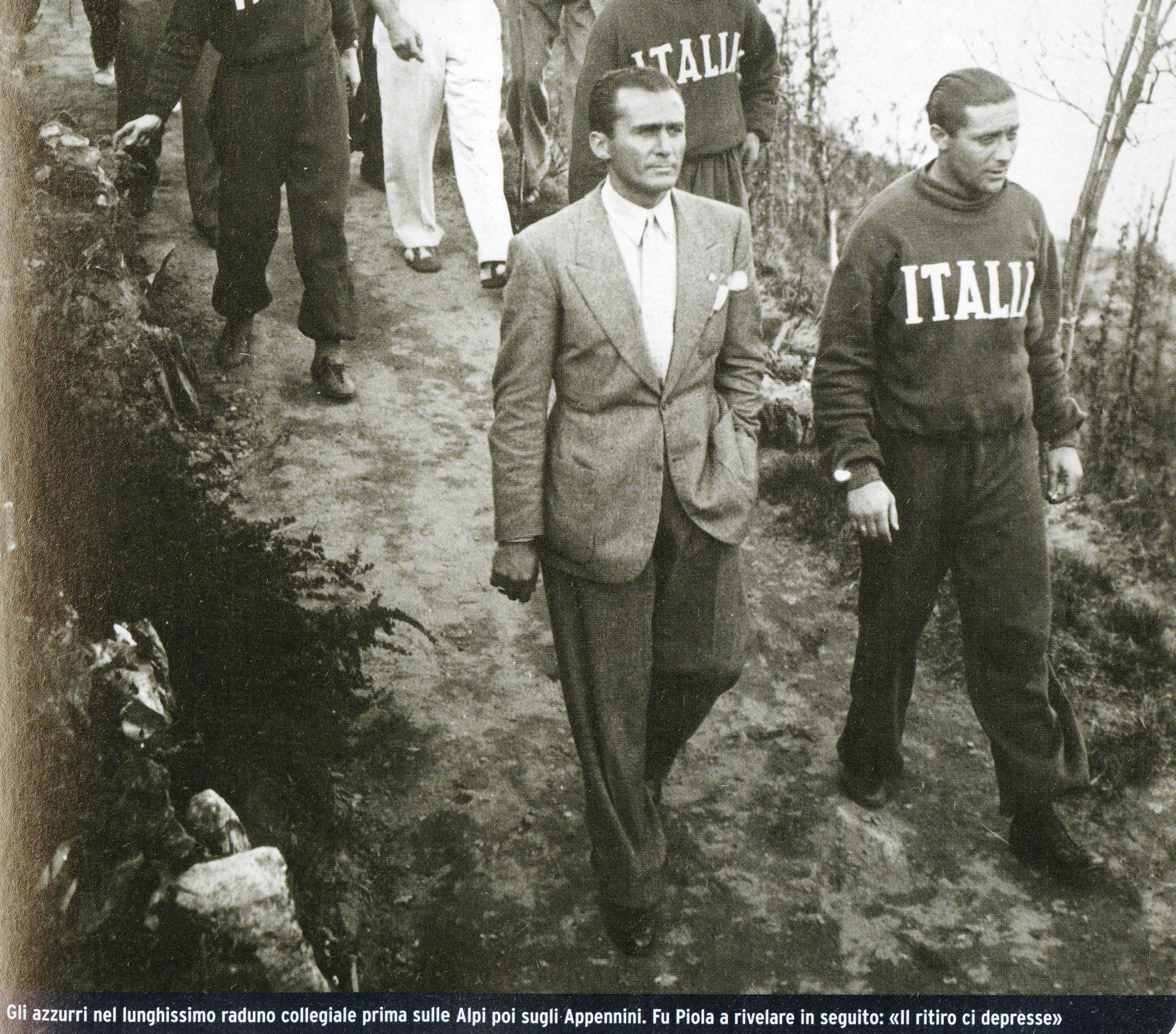 MONZEGLIO E MEAZZA in ritiro in montagna prima di mondiali 1938
