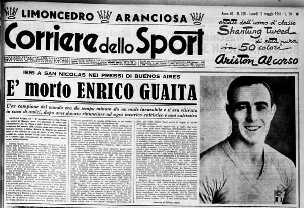 GUAITA MORTO  – Corriere dello Sport 11-5-1959