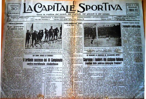 1 febbraio 1927 – la capitale sportiva