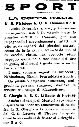 PISTOIESE-US ROMANA 8-0 20-2-1927_ARTICOLO DA L’ALFIERE