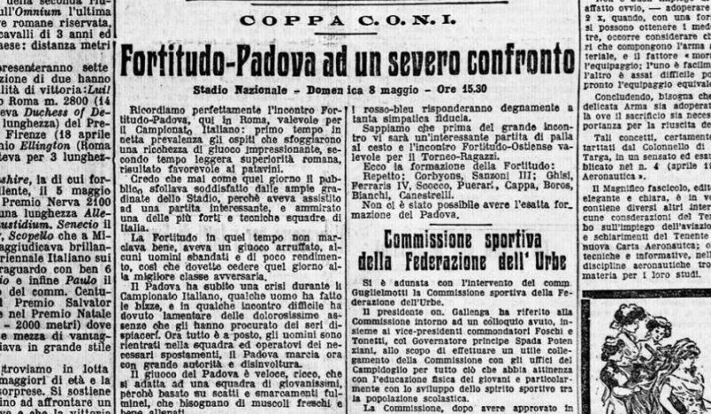 FORTITUDO-PADOVA-L’IMPERO 8-5-1927 b