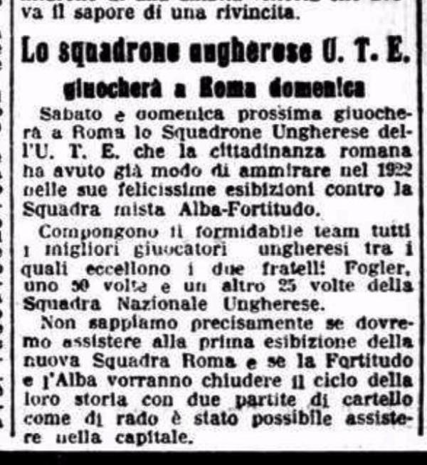 ROMA-UTE annuncio-MESSAGGERO 12-7-1927