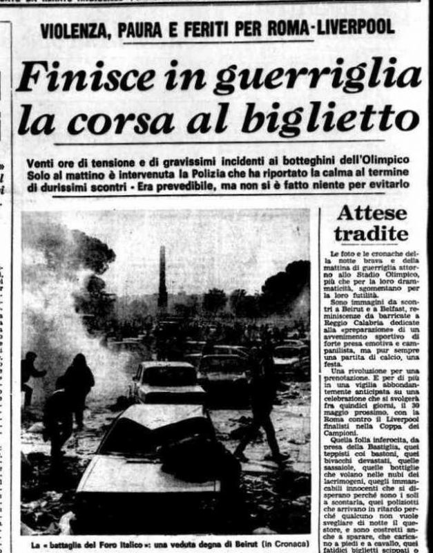 IL TEMPO 15-5-1984-Roma-Liverpool incidenti (1)