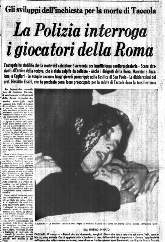 TACCOLA MORTO – Il Messaggero 18-3-1969