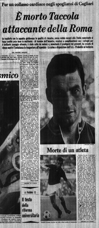 TACCOLA muore – Il Messaggero 17-3-1969
